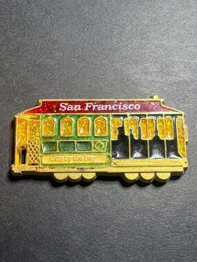San Francisco Enamel Metal City by the Bay Trolley Streetcar Refrigerator Magnet
